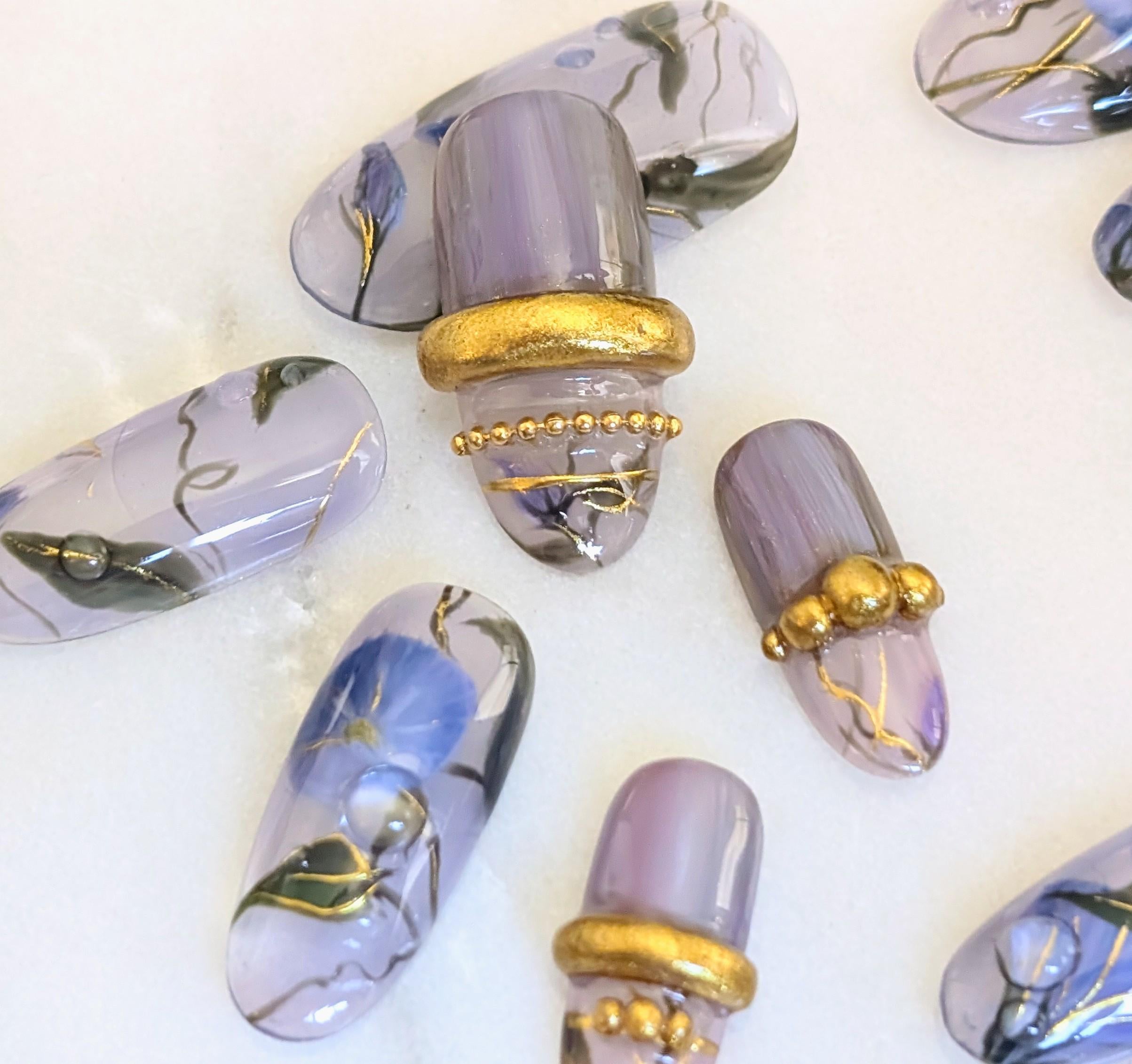 Morning Glories - Size Small, Long Oval
