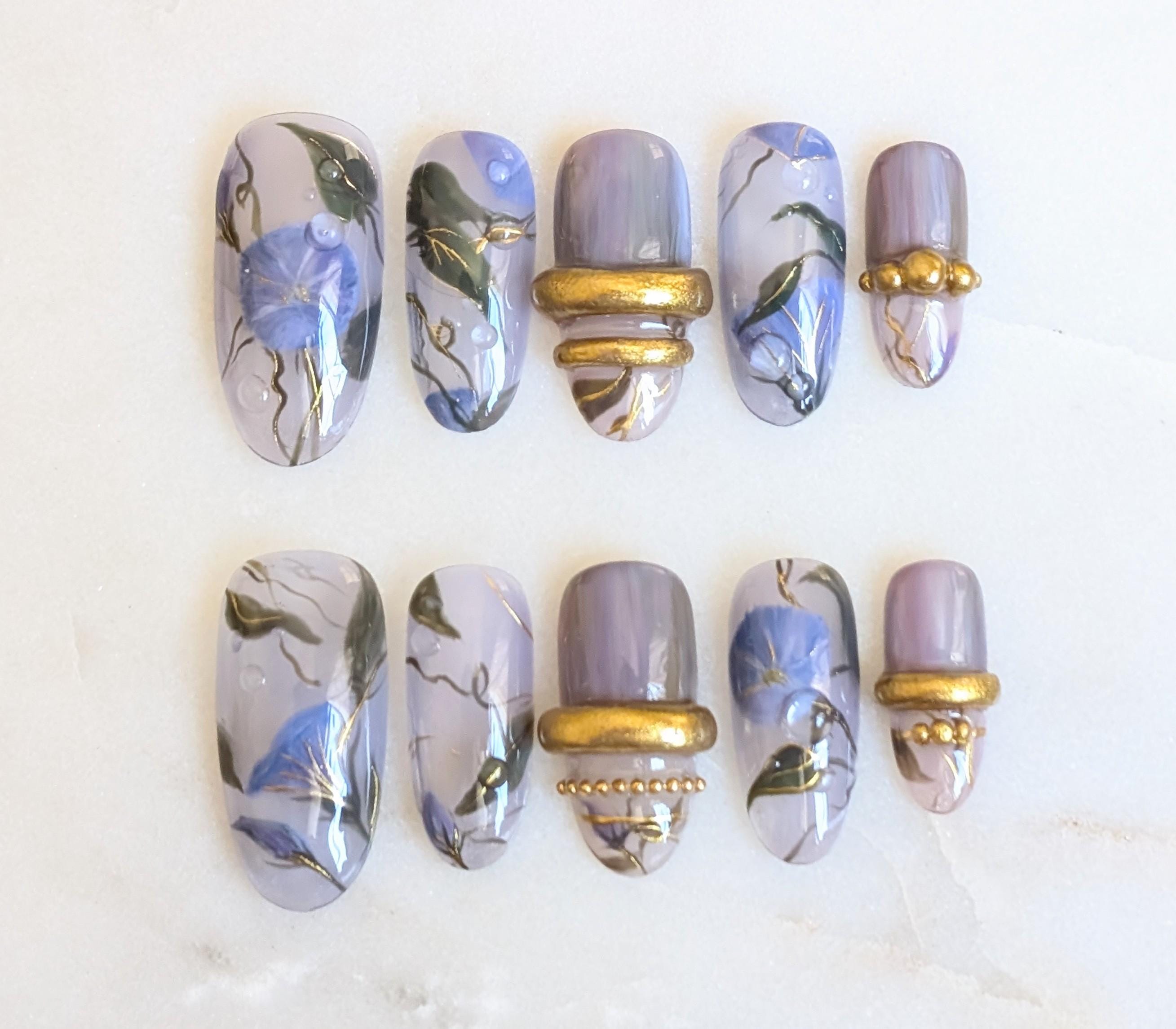 Morning Glories - Size Small, Long Oval