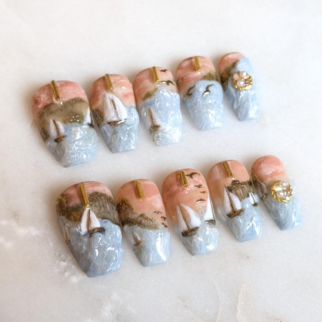 Terracotta Sailboats - Size Large, Medium Coffin