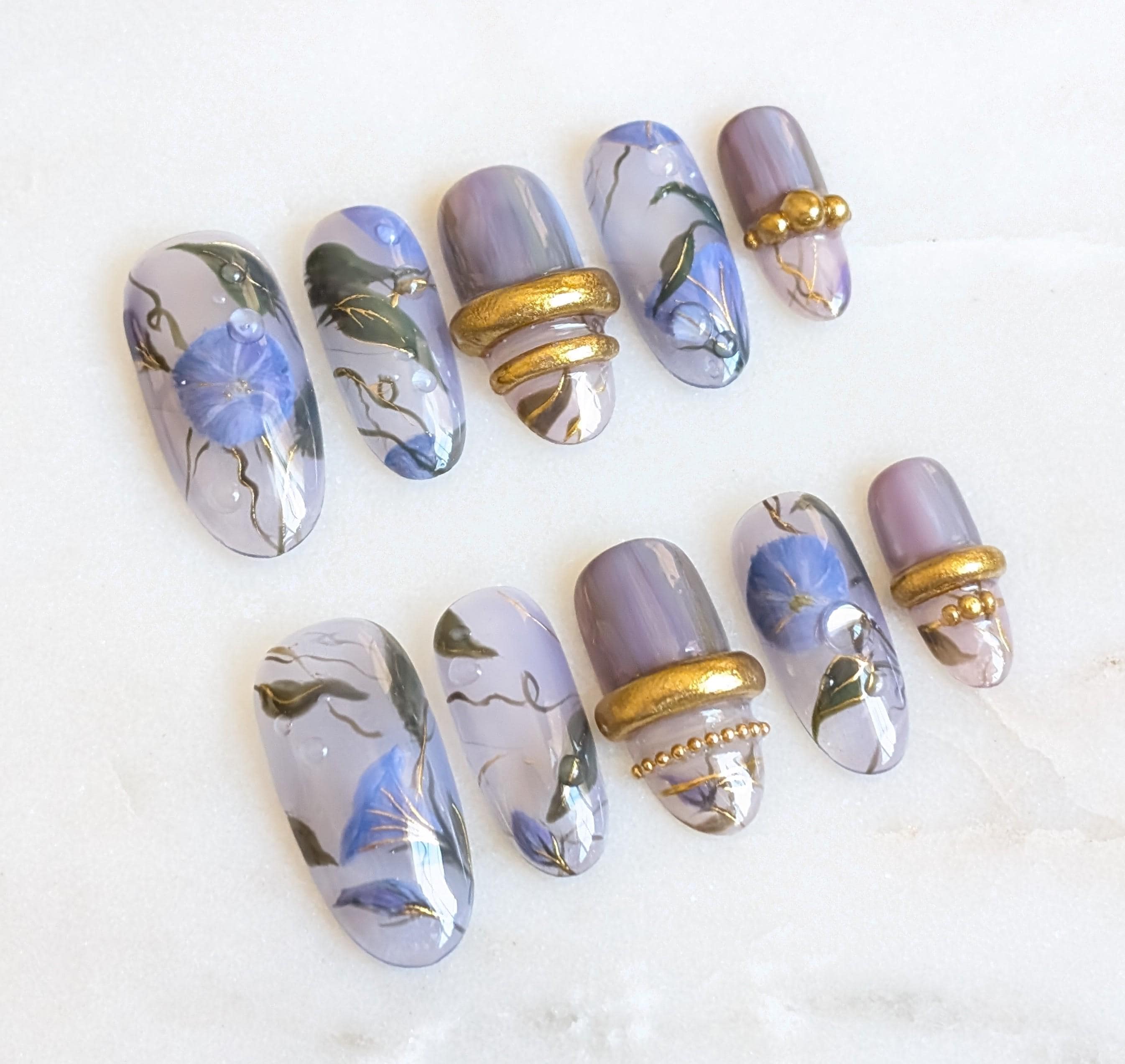 Morning Glories - Size Small, Long Oval