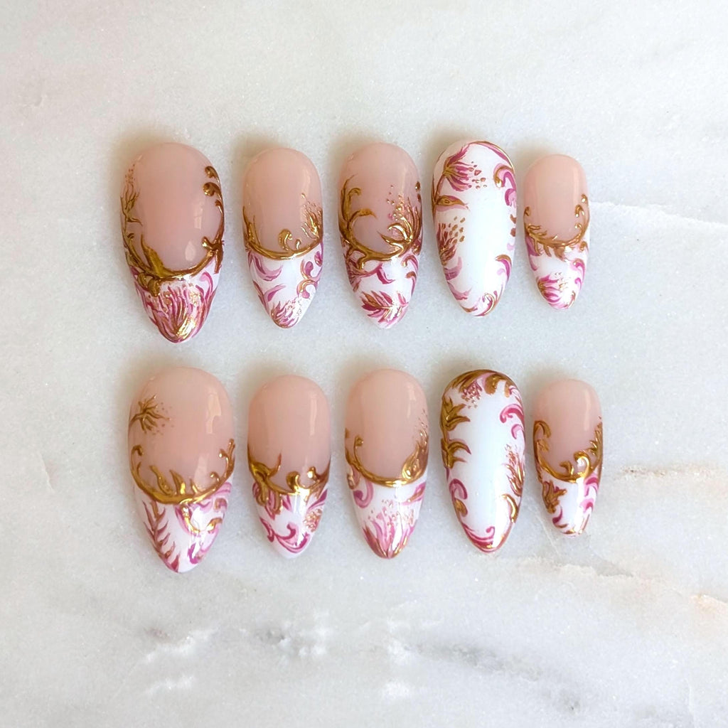 Pink Baroque - Size Medium, Long Almond